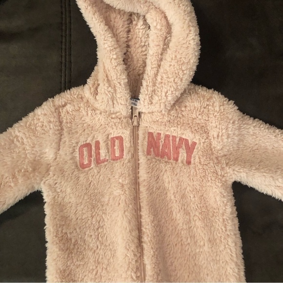Fuzzy Sherpa Light Pink Old Navy One Piece - Picture 2 of 5